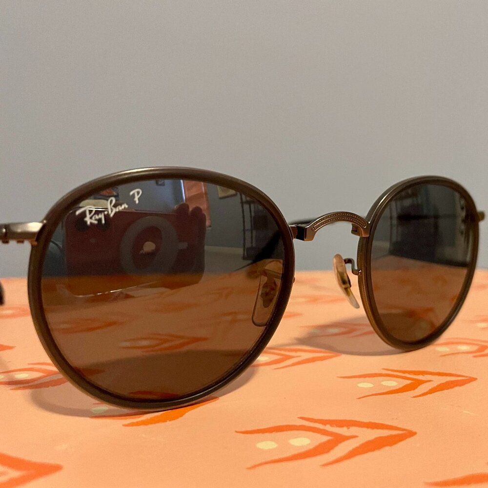 Ray-Ban round folding sunglasses - polarized, unisex